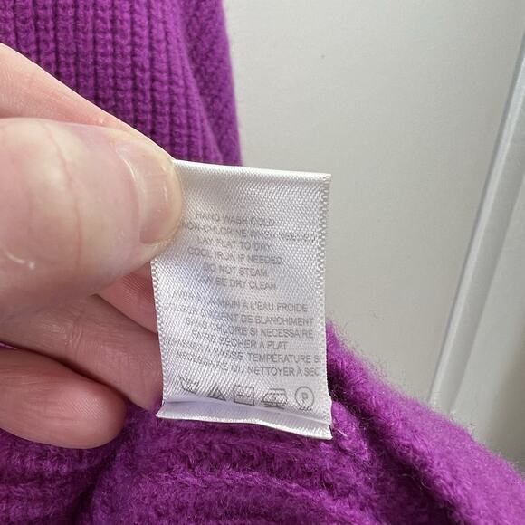 A.L.C. Women's Melanie Wool Cropped Sweater Sz L Orchid Bold Minimalism Designer - Picture 5 of 8